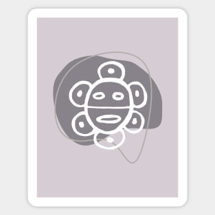 Taino Sun in Lilac Grey Sticker